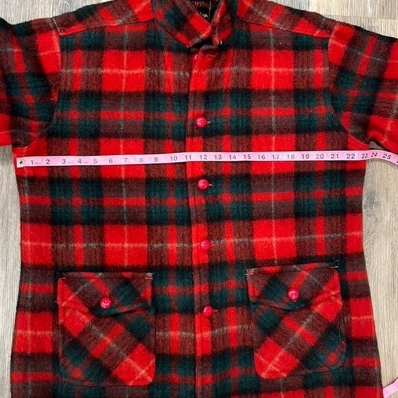 Vintage Carss Mackinaw red plaid wool button down jacket - Picture 9 of 10
